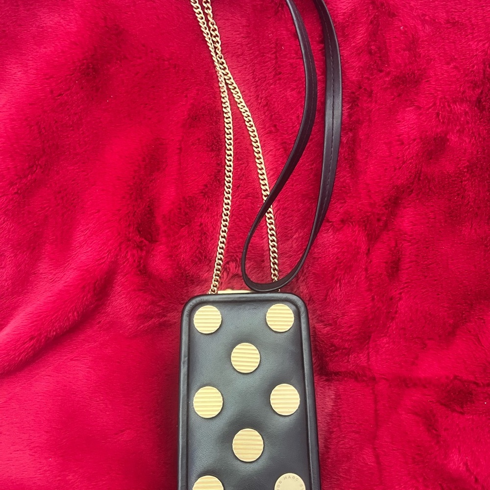 Marc Jacobs Black and Gold Polka Dot Crossbody Bag